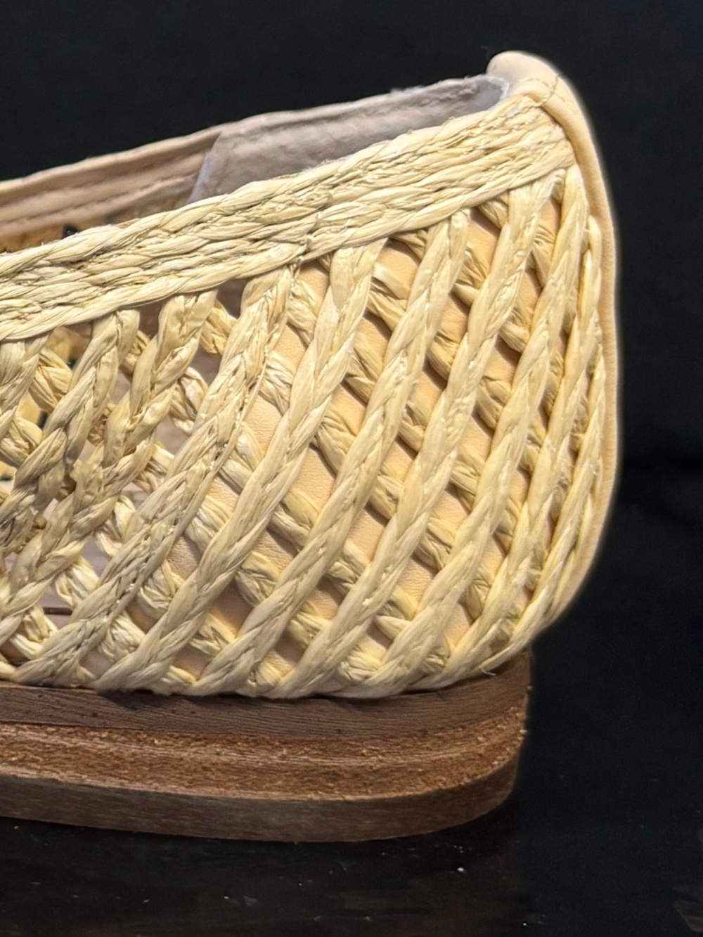 Charles David NWOB Raffia Woven Loafer Flats Knot Natural Tan Size 6 - Picture 11 of 14